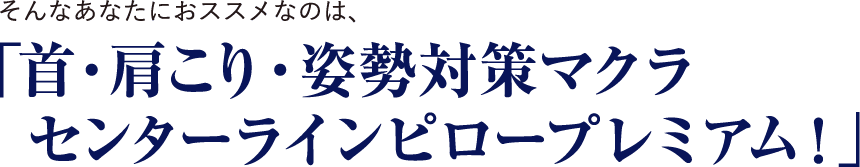 そんなあなたにオススメなのは、「首・肩こり・姿勢対策マクラ センターラインピロープレミアム!」
